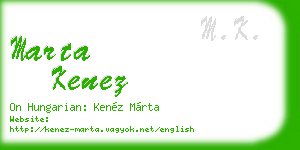 marta kenez business card